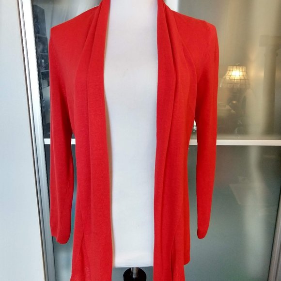 Red open front handkerchief cardigan - Picture 2 of 5